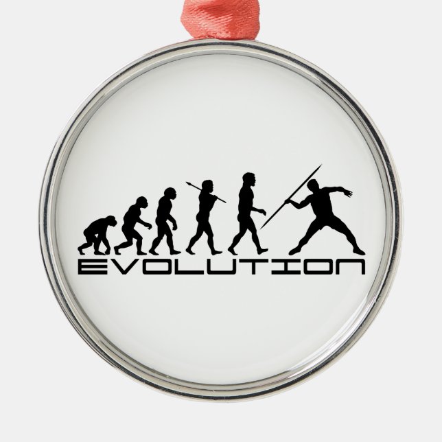 Javelin Track and Field Sport Evolution Art Metal Tree Decoration (Front)