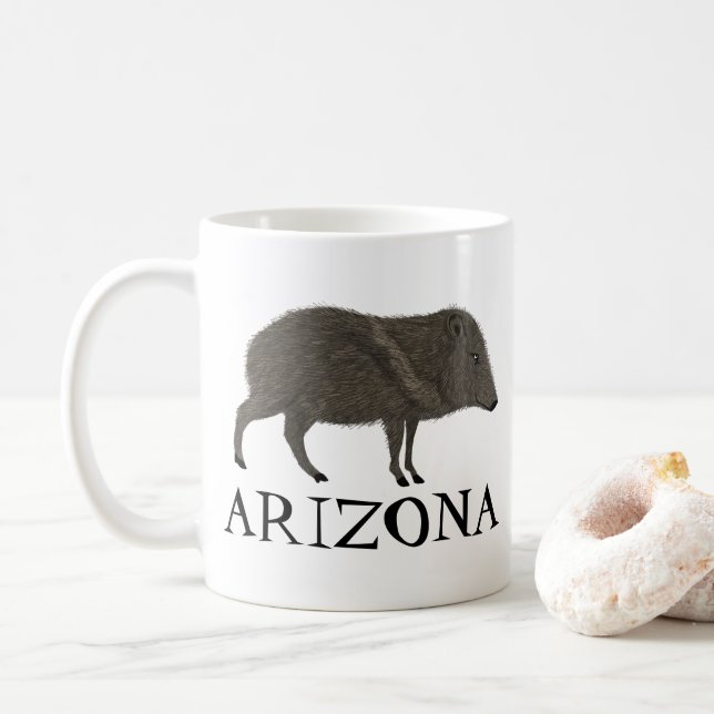 Javelina ARIZONA Desert Wild Animal Peccary Nature Coffee Mug (With Donut)