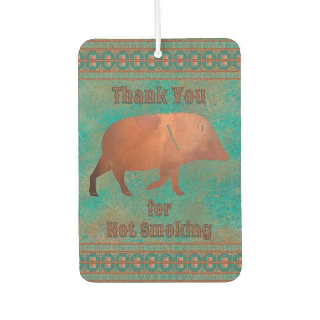 Javelina Copper Teal Colour Personalised Car Air Freshener (Front)