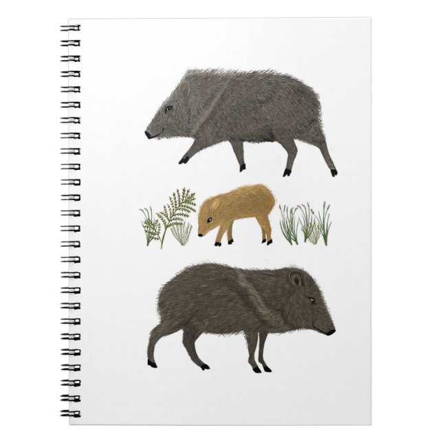 Javelina Family Portrait Desert Animals Notebook (Front)