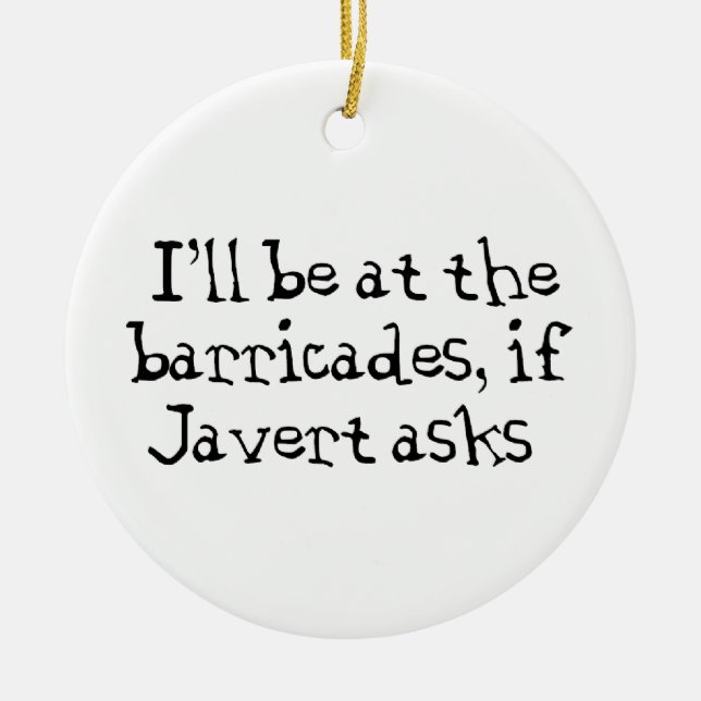 Javert Les Miserables Ceramic Tree Decoration (Front)