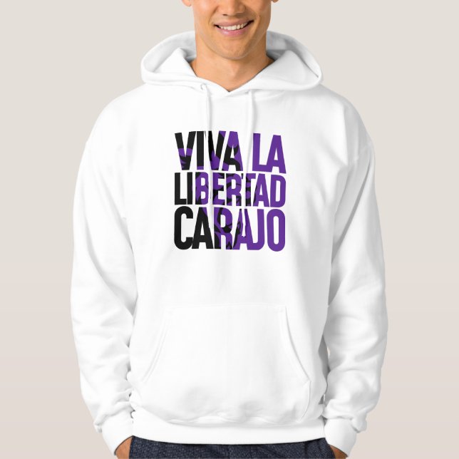 Javier Milei Viva La Libertad Carajo Lion Text Hoodie (Front)