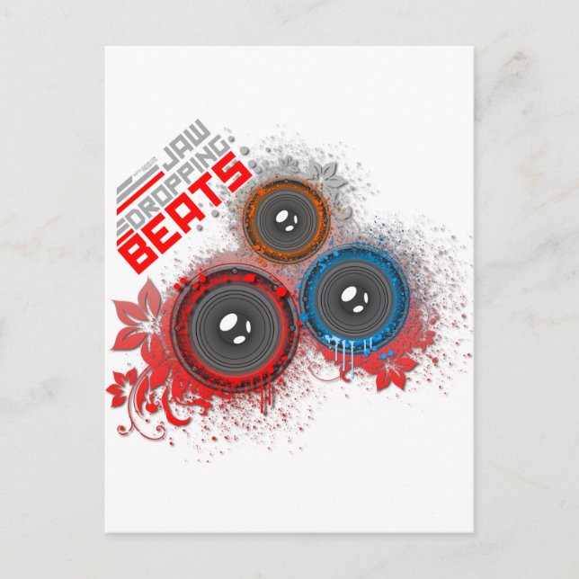 Jaw Dropping Beats - Music DJ Graffiti Urban Postcard (Front)