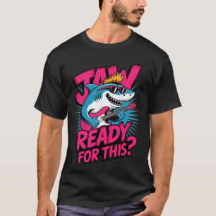 Jaw Ready for This Shark Guitar Cool T-Shirt