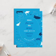 Jaw-some Shark Birthday Party Invitation