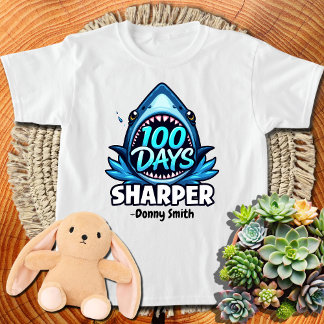 Jawesome 100 Days Of School Kids  White Shark T-Shirt