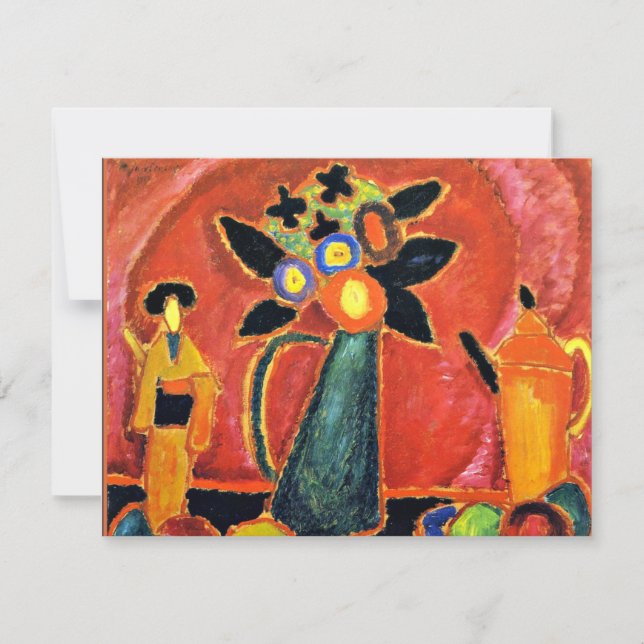 Jawlensky - Japanese Flower, colourful painting Card (Front)