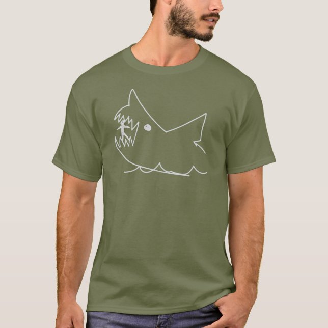 Jaws Chalk Drawing T-Shirt (Front)