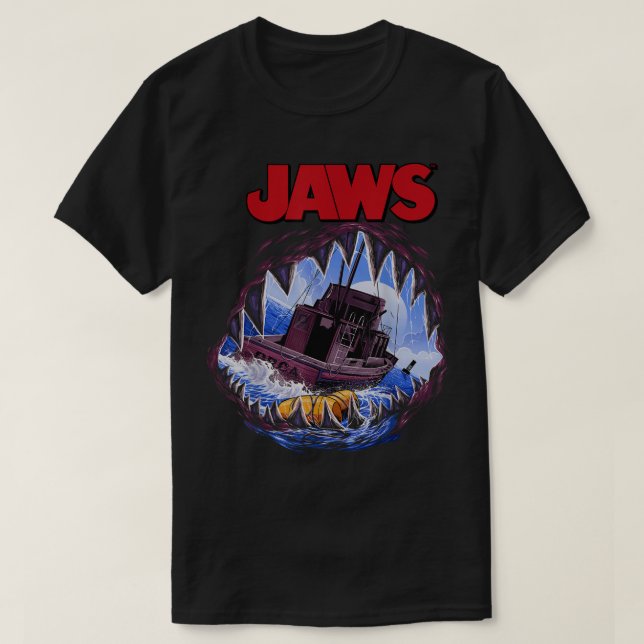 Jaws Mouth View Of Orca Poster Style  T-Shirt (Design Front)