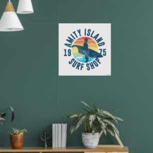 Jaws Vintage Amity Island Surf Shop Poster