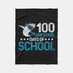 Jawsome Days School 100th Day Kids Boys Vintage No Fleece Blanket