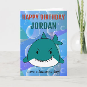 Jawsome Shark Birthday Personalised Card