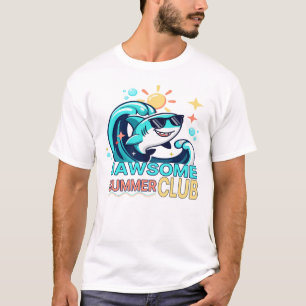 Jawsome Summer Club Funny Shark T-Shirt Fun Summer