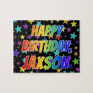 "JAXSON" First Name, Fun "HAPPY BIRTHDAY" Jigsaw Puzzle