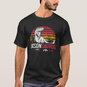 Jaxson Saurus Funny Personalised Dinosaur T Rex Na T-Shirt