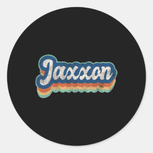 Jaxxon First Name Boy Vintage Style 70s 80s Person Classic Round Sticker
