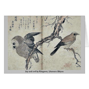 Jay and owl by Kitagawa, Utamaro Ukiyoe