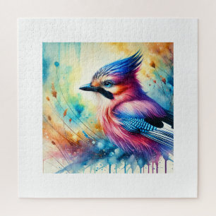 Jay Bird 130924AREF125 - Watercolor Jigsaw Puzzle