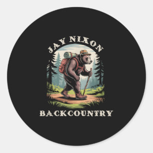 Jay Nixon Backcountry, Missouri Mountains Hiking B Classic Round Sticker