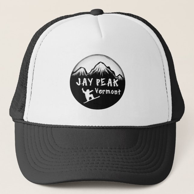 Jay Peak Vermont artistic skier Trucker Hat (Front)