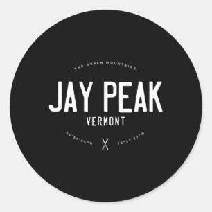Jay Peak Vermont Graphic Distressed Vintage Ski  Classic Round Sticker