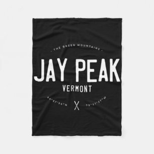 Jay Peak Vermont Graphic Distressed Vintage Ski Fleece Blanket