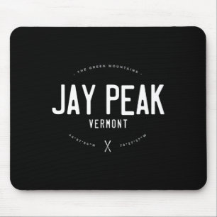 Jay Peak Vermont Graphic Distressed Vintage Ski Mouse Mat