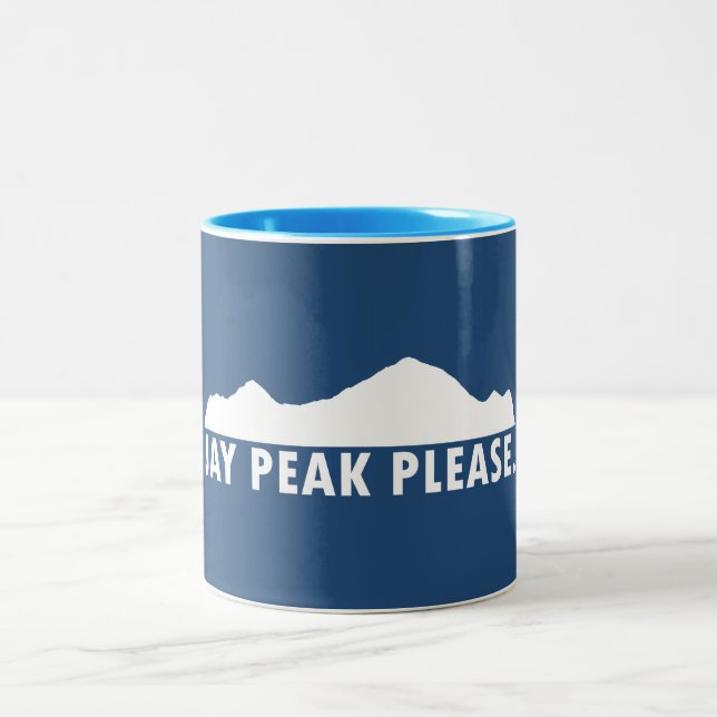 Jay Peak Vermont Please Two-Tone Coffee Mug (Center)
