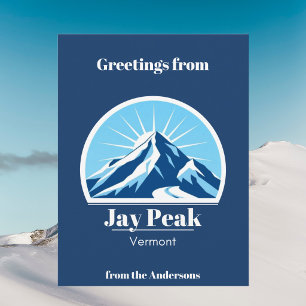 Jay Peak Vermont ski resort vacation blue Postcard