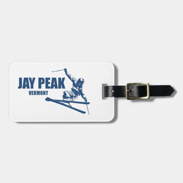 Jay Peak Vermont Skier Luggage Tag (Front Horizontal)