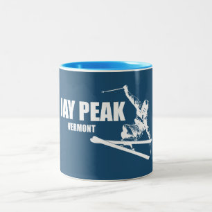 Jay Peak Vermont Skier Two-Tone Coffee Mug