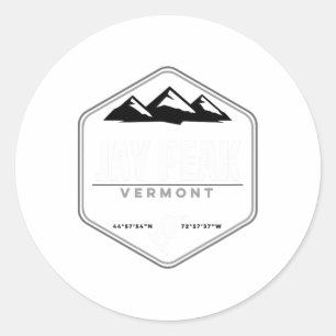 Jay Peak Vermont Snowboard Classic Round Sticker