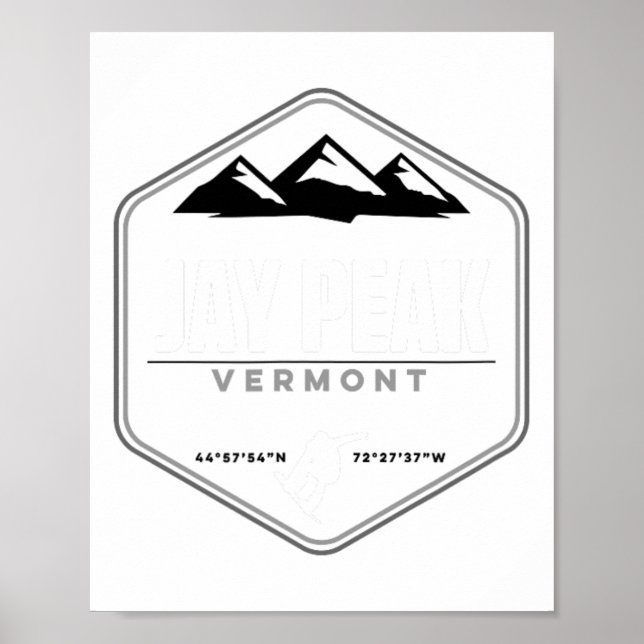 Jay Peak Vermont Snowboard  Poster (Front)