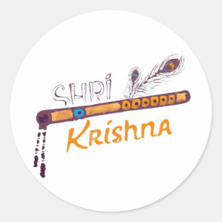 Jay Shri Krishna  Classic Round Sticker