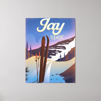Jay Vermont USA ski travel poster. Canvas Print