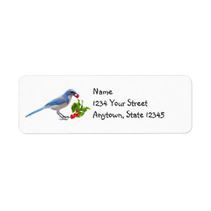 Jay with Holly Berries Return Address Labels