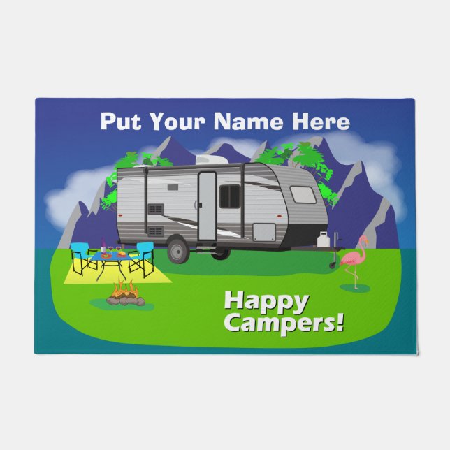 Jayco Jayflight Happy Campers Design Doormat (Front)