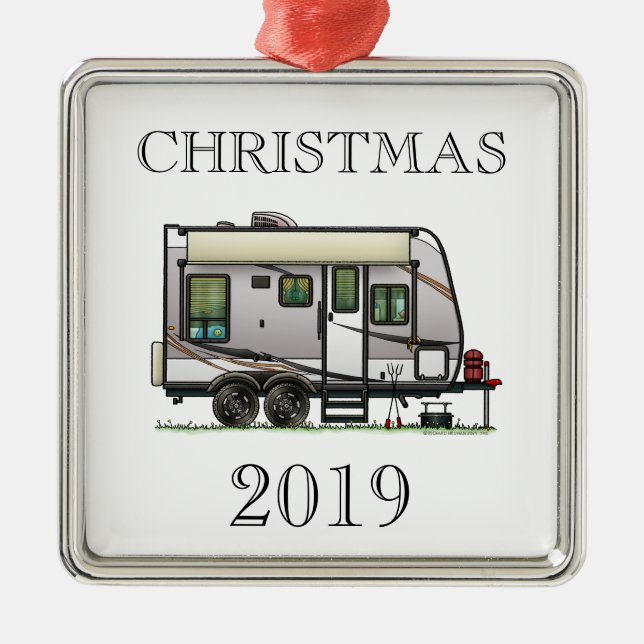 Jayco Trailer RV happy camper Metal Tree Decoration (Front)