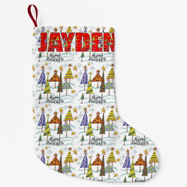 Jayden Christmas Holiday Stocking (Front)