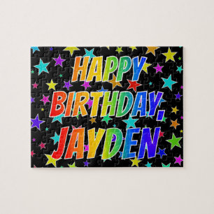 "JAYDEN" First Name, Fun "HAPPY BIRTHDAY" Jigsaw Puzzle
