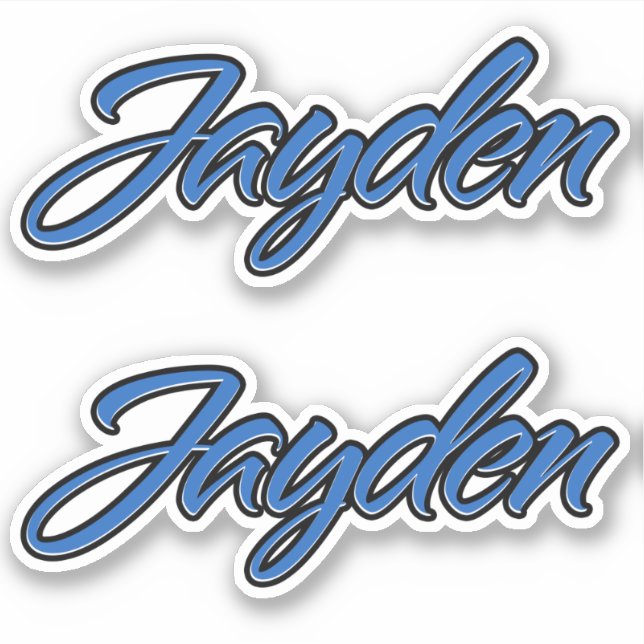 Jayden name blue sticker Sticker Sticker Stickerse (Front)