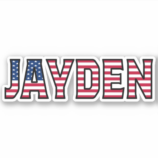 Jayden Name First Name USA Sticker Stickerset (Front)
