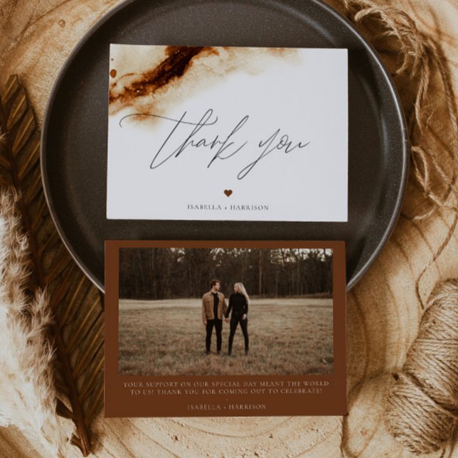 JAYLA Boho Terracotta Burnt Orange Thank You Invitation (Creator Uploaded)