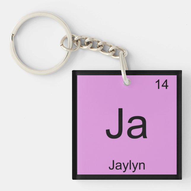 Jaylyn  Name Chemistry Element Periodic Table Key Ring (Front)