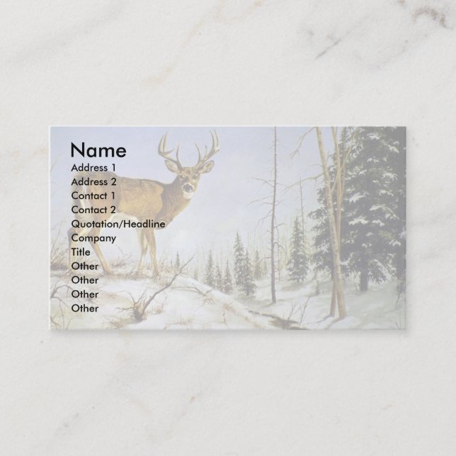 Jay's Peak, White Tail Deer Business Card (Front)