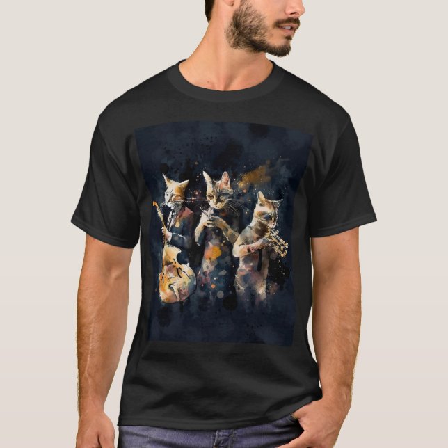 Jaz Cat Grunge T-Shirt (Front)