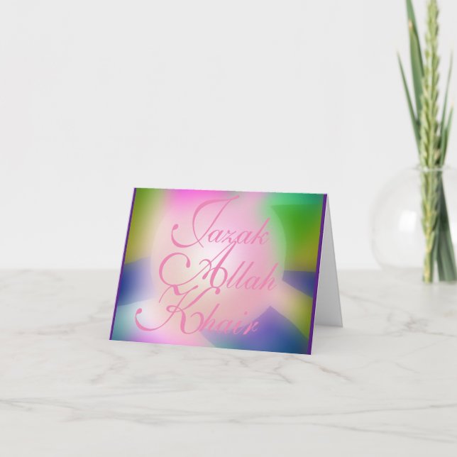 Jazak-Allah-Khair Islamic Thank You Card (Front)