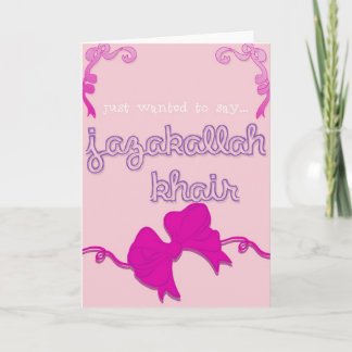 jazakallah khair thank you card