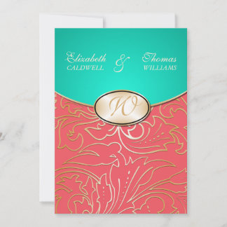 Jazmene Golden Filigree Wedding Invitation