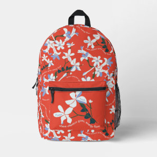 Jazmin Focus Red Printed Backpack